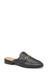 Johnston & Murphy Ali Perforated Bit Mule In Black Glove Leather