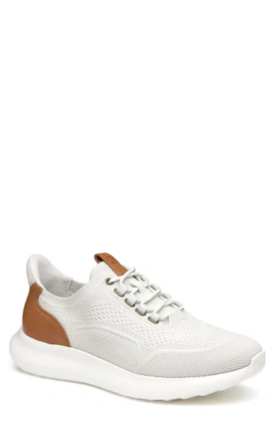 Johnston & Murphy Men's Amherst 2.0 Knit Plain Toe Sneakers In White Knit