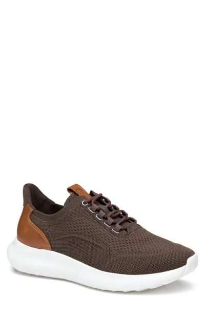 Johnston & Murphy Amherst 2.0 Knit Plain Toe Sneaker In Dark Brown Knit