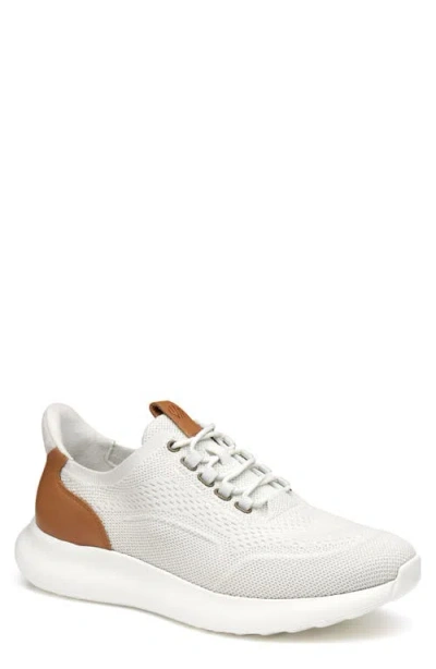 Johnston & Murphy Amherst 2.0 Knit Plain Toe Sneaker In White Knit