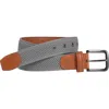 Johnston & Murphy Amherst Engineered Knit Belt In Gray