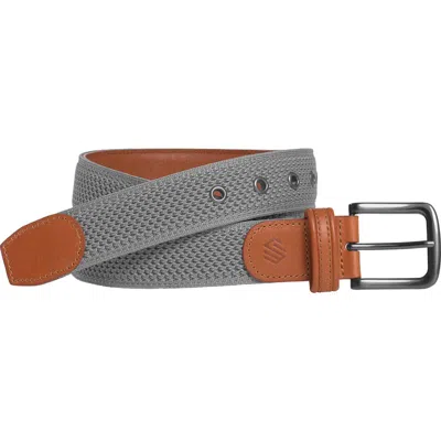 Johnston & Murphy Amherst Engineered Knit Belt In Gray