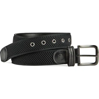 Johnston & Murphy Amherst Engineered Knit Belt In Black