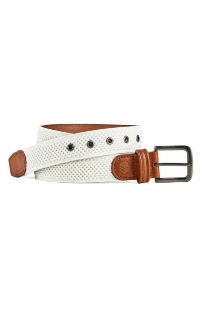 Johnston & Murphy Amherst Engineered Knit Belt In Cream