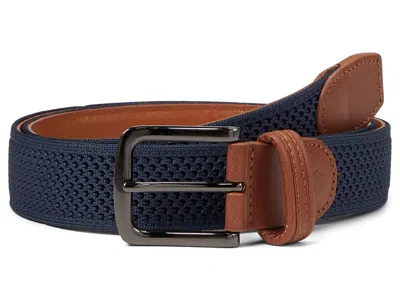 Johnston & Murphy Amherst Knit Belt Men's Belts Navy: 36 In Blue