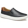 Johnston & Murphy Anders Slip-on Sneaker In Black Full Grain