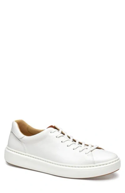 Johnston & Murphy Anders Sneaker In White Full Grain