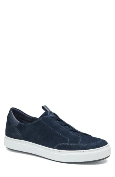 Johnston & Murphy Anson Lace To Toe Sneaker In Navy English Suede
