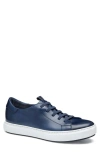 Johnston & Murphy Anson Lace To Toe Sneaker In Navy Hand-stained Calfskin