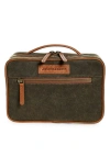 Johnston & Murphy Antique Cotton & Leather Dopp Kit In Brown/ Tan