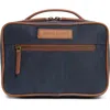 Johnston & Murphy Antique Cotton & Leather Dopp Kit In Navy
