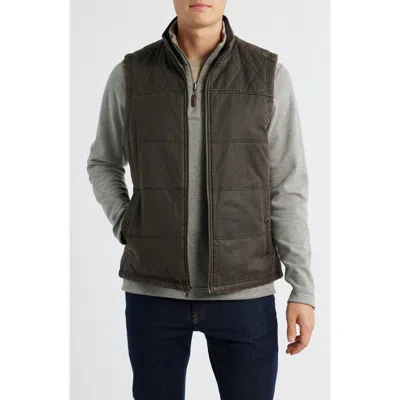 Johnston & Murphy Antique Cotton Quilted Vest In Gray