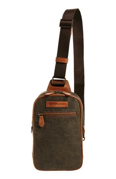 Johnston & Murphy Antique Sling Shoulder Bag In Brown