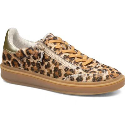 Johnston & Murphy Ashley Genuine Calf Hair Side Zip Sneaker In Animal Print