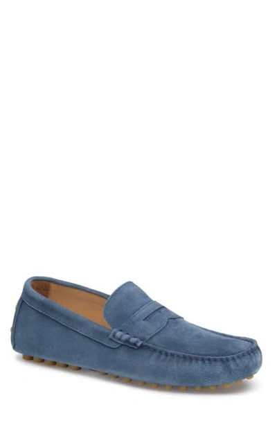 Johnston & Murphy Athens Penny Driving Loafer In Denim Suede