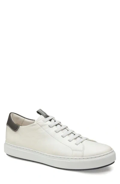 Johnston & Murphy Men's J & M Collection Anson Leather Sneakers In White Sheep Skin