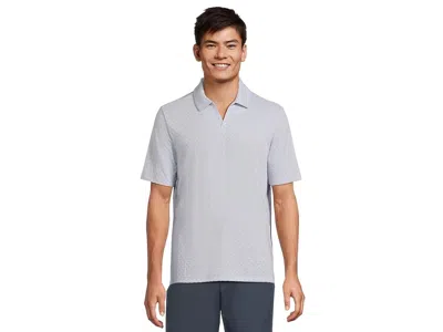 Johnston & Murphy Basket Weave V-neck Polo In Gray