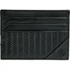 Johnston & Murphy Basketweave Card Holder In Black