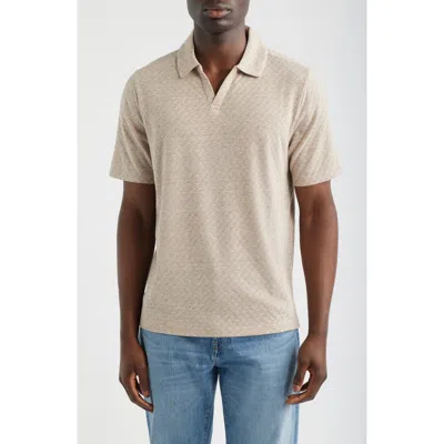 Johnston & Murphy Basketweave Johnny Collar Polo In Pink