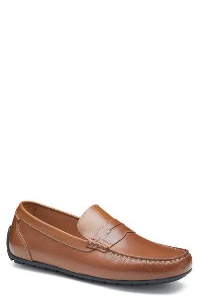 Johnston & Murphy Beck Penny Loafer In Tan Full Grain