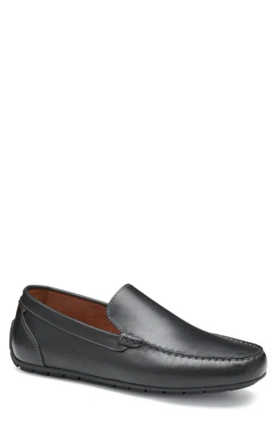Johnston & Murphy 'creswell' Venetian Slip-on In Black Full Grain
