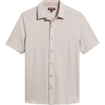 Johnston & Murphy Bennett Gingham Short Sleeve Button-up Shirt In Brown