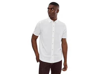 Johnston & Murphy Bennett Short-sleeve Knit Shirt In White