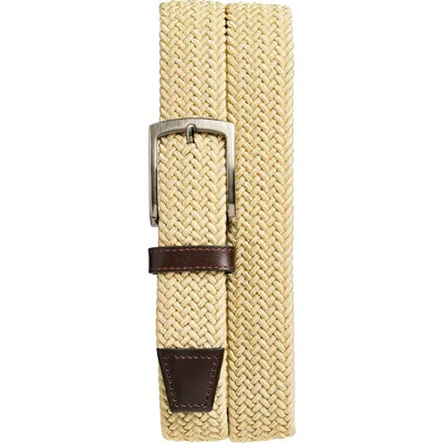 Johnston & Murphy Braided Stretch Belt In Khaki