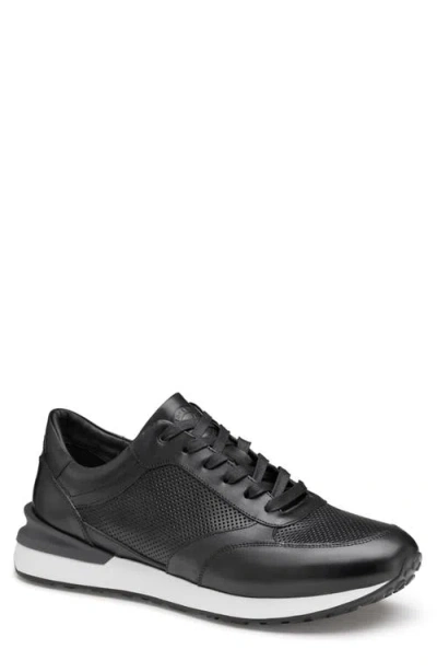 Johnston & Murphy Men's Briggs Lace Up Jogger Sneaker In Black Italian Leather