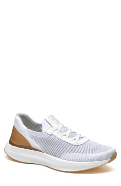 Johnston & Murphy Briley Knit Sneaker In White Knit