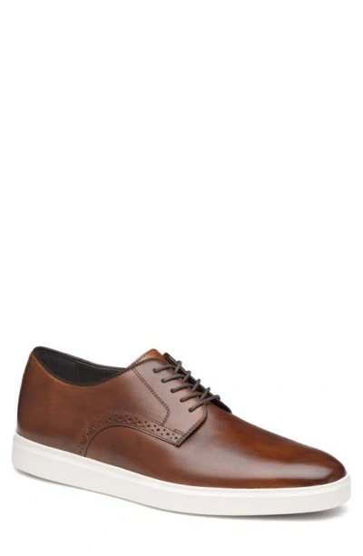 Johnston & Murphy Brody Plain Toe Derby In Mahogany