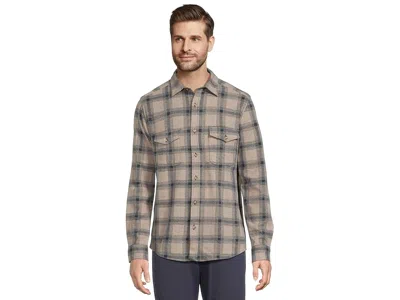 Johnston & Murphy Brushed Button-front Knit In Gray