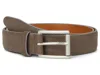 Johnston & Murphy Brushed Microcheck Leather Belt In Brown