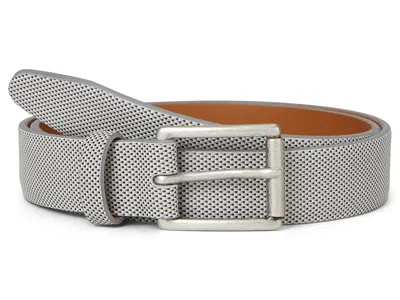 Johnston & Murphy Brushed Micro Check Men's Belts White: 44
