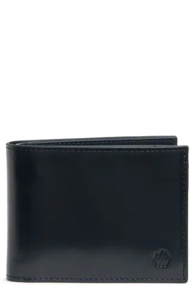 Johnston & Murphy Brushoff Bifold Leather Wallet In Blue
