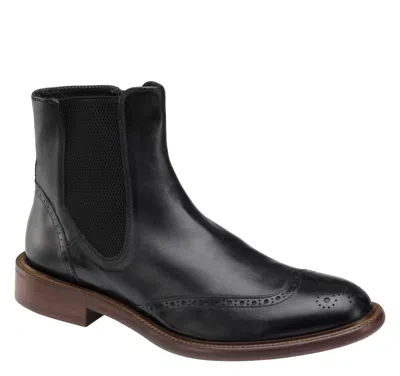 Johnston & Murphy Bryson In Black Dip-dyed Italian Calfskin In Multi