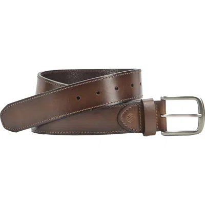 Johnston & Murphy Burnished Edge Leather Belt In Green