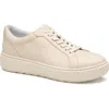 Johnston & Murphy Cammie Low Top Sneaker In Bone Nappa Leather
