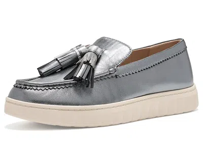 Johnston & Murphy Camryn Tassel Loafers Women's Flat Shoes Gunmetal: 8.5 M, Leather In Gray