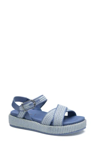 Johnston & Murphy Carli Ankle Strap Platform Sandal In Blue