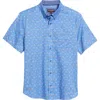 Johnston & Murphy Cocktail Print Short Sleeve Button-up Shirt In Navy Multi