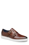 Johnston & Murphy Collection Bolivar Monk Strap Shoe In Brown Italian Calfskin
