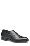 Johnston & Murphy Collection Flynch Braided Strap Loafer In Black Italian Calfskin