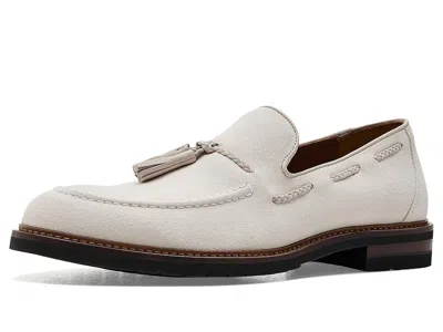 Johnston & Murphy Collection Hartford Tassel Loafers Men's Shoes Ivory Italian Suede: 8.5 M In White