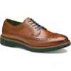 Johnston & Murphy Collection Jenson Wingtip Derby In Tan European Calfskin