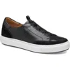 Johnston & Murphy Collection Johnston & Murphy Anson Lace To Toe Sneaker In Black Sheepskin/suede