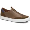Johnston & Murphy Collection Johnston & Murphy Anson Lace To Toe Sneaker In Brown English Suede/sheepskin