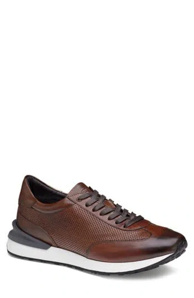 Johnston & Murphy Collection Johnston & Murphy Briggs Sneaker In Brown Italian Calfskin