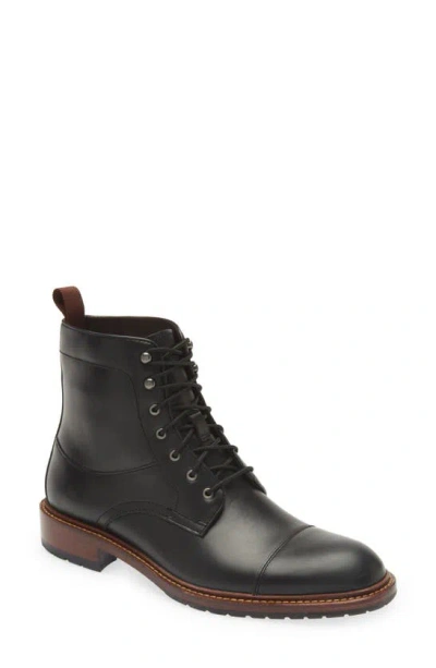 Johnston & Murphy Collection Knox Cap Toe Boot In Black