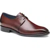 Johnston & Murphy Collection Larson Plain Toe Derby In Mahogany Italian Calfskin